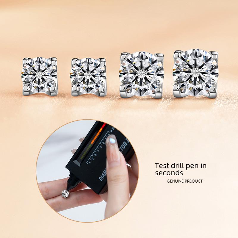 Banyan Tree S925 Silver Moissanite Bull Head Earrings - Classic Female Fashion Ear Jewelry