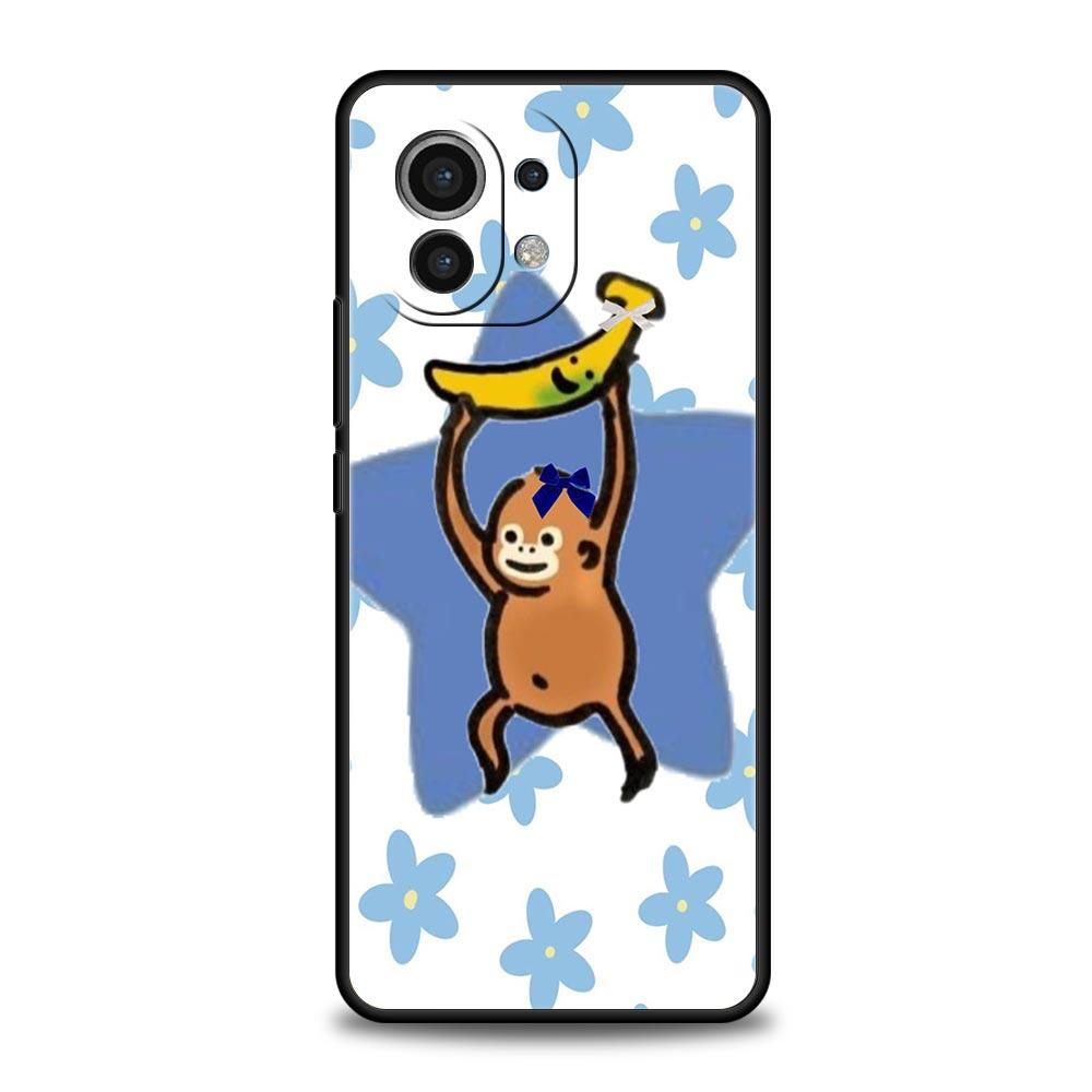 Monkey And Banana Phone Case Cover for Xiaomi Mi 17 15 14 13 12 11 Ultra 15T 14T 13T 12T 11T Pro Lite 5G Soft TPU Shell Fundas