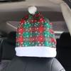 Universal Car Seat Headrest Cover Protection Covers Santa Claus Snowflake Christmas Car Decoration for Tesla BMW Benz Nissan