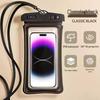 Waterproof Floating Phone Pouch with Airbag, Touchscreen Compatible, Ideal for Swimming, Rafting, and Rainproof for Food Delivery Riders.