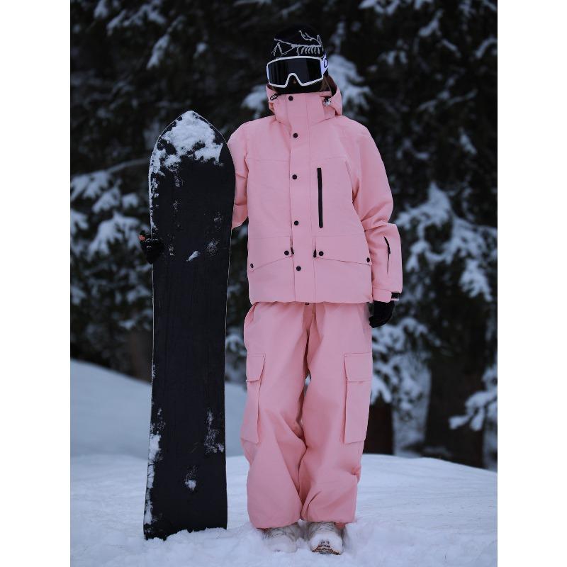 Skiwear Men and Women Winter Outdoor Waterproof Windproof Thickened Warm Thickened Snowboard Snowboarding Clothes Ski Suit Set