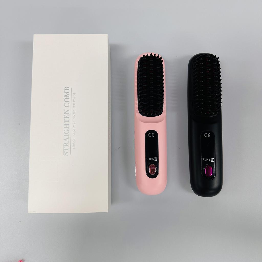Anti-Static Hair Straightener Brush with Conditioning Function Portable Straightening Comb for Healthy-Looking Hair