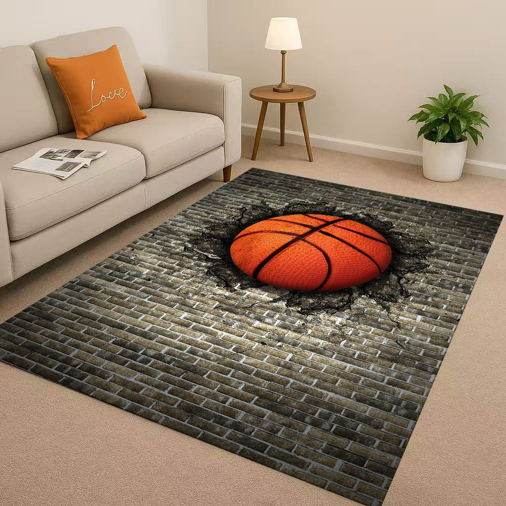 27 Style Basketball Court Art Living Room Non Slip Area Rug Soft Carpet for Bedroom Playroom Sofa,Easy Clean Home Decor Doormat