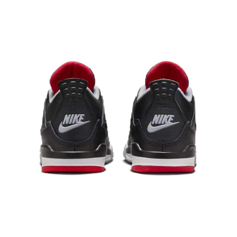 Air Jordan 4 Retro PS Bred Reimagined Kids Sneakers Black Fire-Red Cement-Grey BQ7669-006