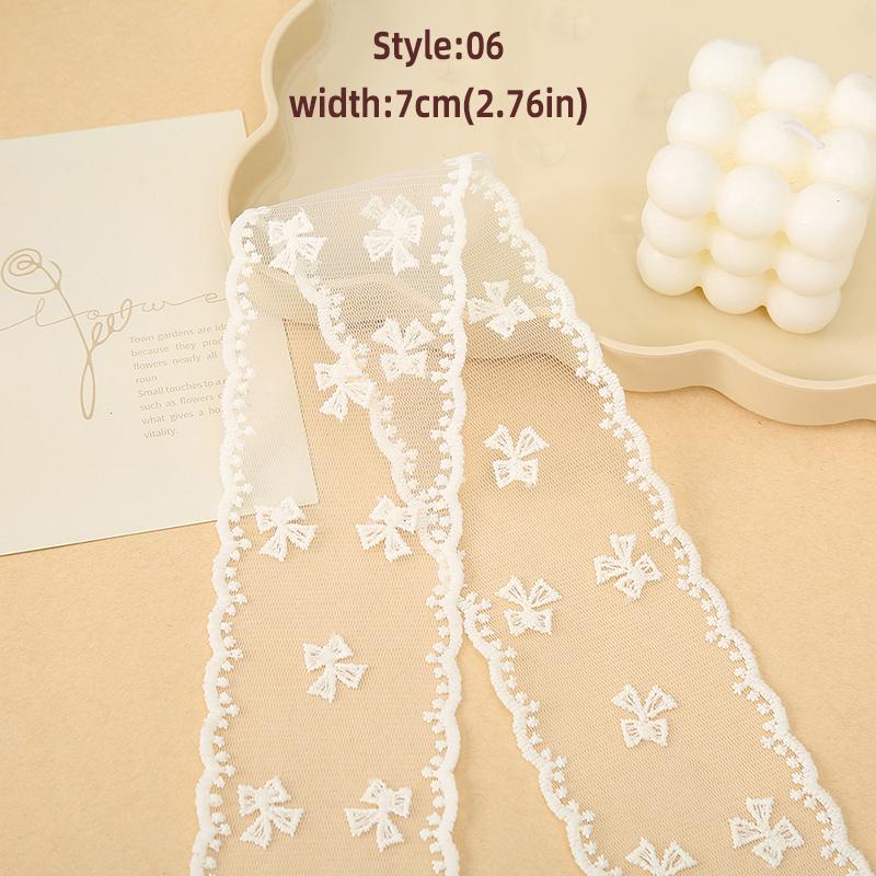 1Yards 4cm-8.5cm Wide Lace Fabric Ribbon Trim DIY Craft Clothing Sewing Supplies Curtains Tablecloths Decor Hair Bow Accessory