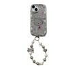 Three Dimensional Waves Suitable for IPhone14PRO Electroplated Mirror Cat Stand Anti Fall Soft Shell Apple 15 Mobile Phone Case