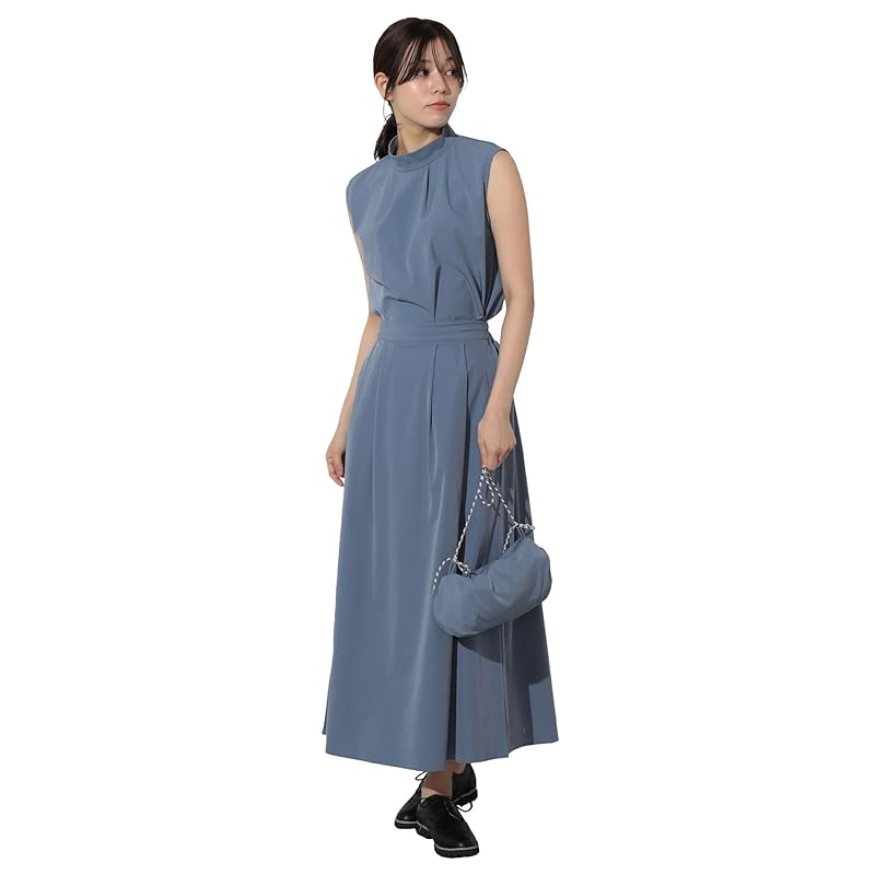 

[Beams Heart] one piece setup dress × bag set ladies LIGHT.BLUE ONE SIZE