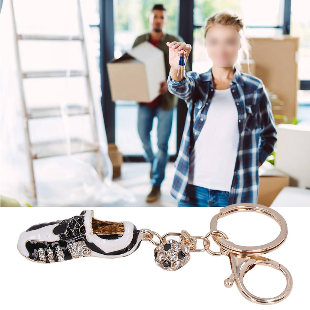 Rhinestone Keychain Cute Exquisite Sneaker Shape Bag Purse Decorative Pendant Ornament Accessories