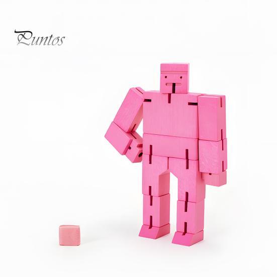 Wooden Cube Robot Toy Educational Transforming Robot Action Figure 3D Puzzle Twisted Cube Robot Building Block Toy Toddlers Boys Girls Gift