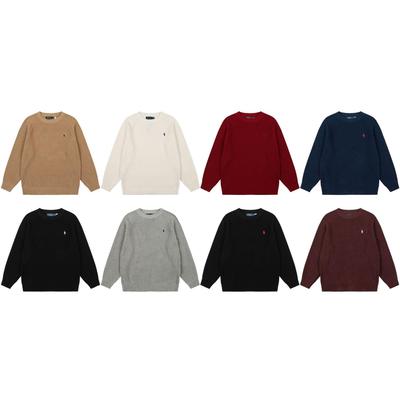 Laf R L Unisex War Horse Embroidery Piqué Knit Round Neck Sweater