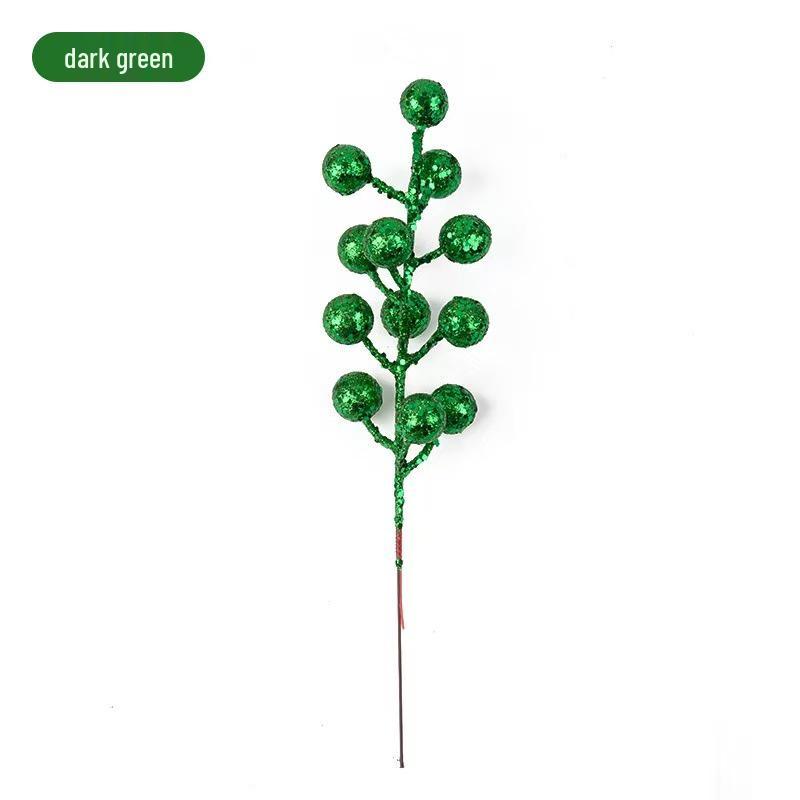 Shiny Christmas Fruit Picks & Glitter Berry Branches for Tree & Wreath Decor