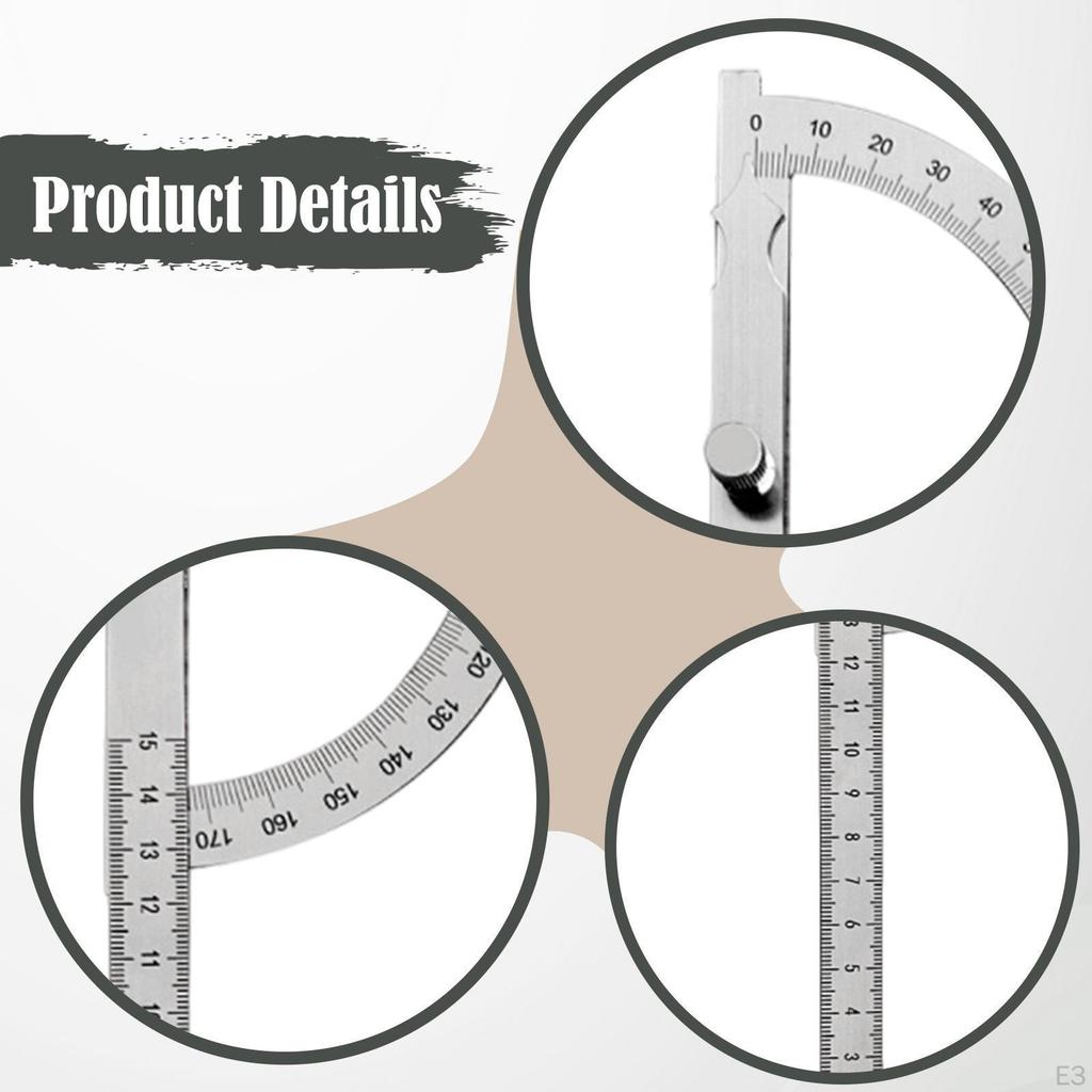 Angle Adjustable Portable Gauge Stainless Steel Ruler for DIY Machinist Carpenters