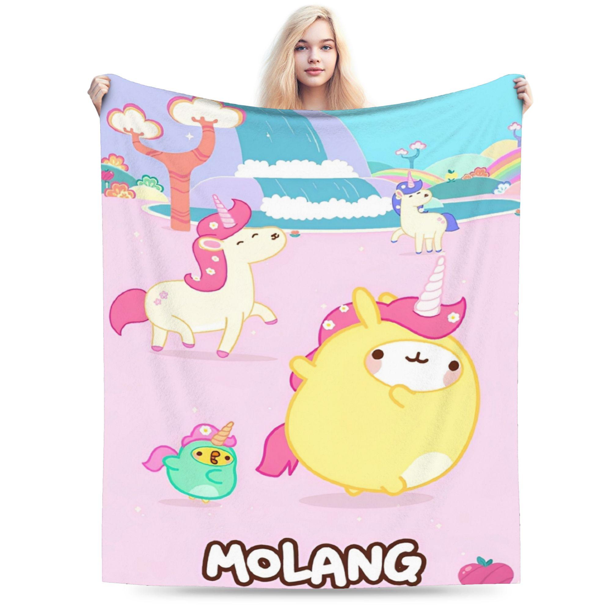 Плед Molang Забавный Мультяшный Супер Мягкий Фланелевый Милый Подарок Плед-покрывало Коврик 30x40in