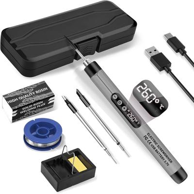 1PC Mini Kit Saldatore Cordless USB Saldatore Portatile con LCD Digitale Temperatura Regolabile Kit Pistola Saldatrice