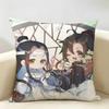 Cute MMo DDao ZZu SShi Cushion Cover Natural Linen Organic Fabric DoubleSided Printing Room Sofa Decor Pillow Case