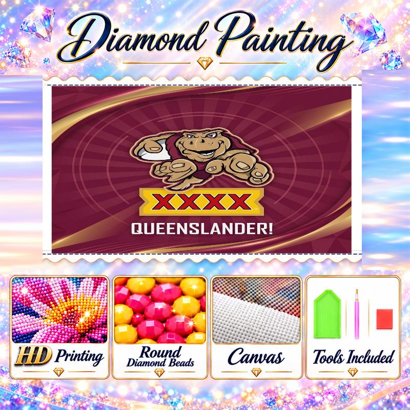 Queensland Maroons Diamond Painting Kit 5D Full Drill DIY Diamond Mosaic Wall Art Home Decor