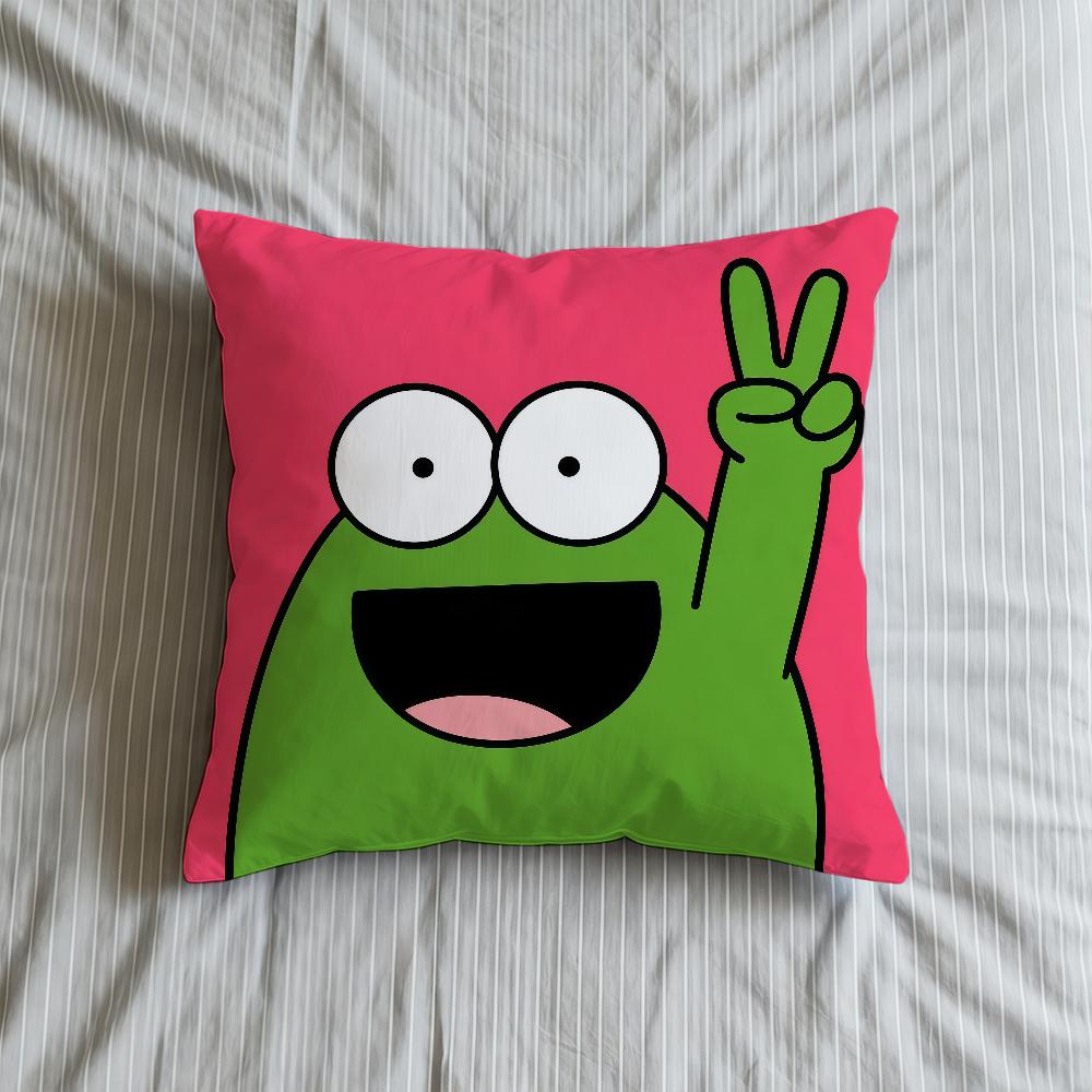 Frog Cushion Cover Soft Case For Sofa Living Room Green Home Comfortable Office Decor Protective Funny Cute Pillow Covers