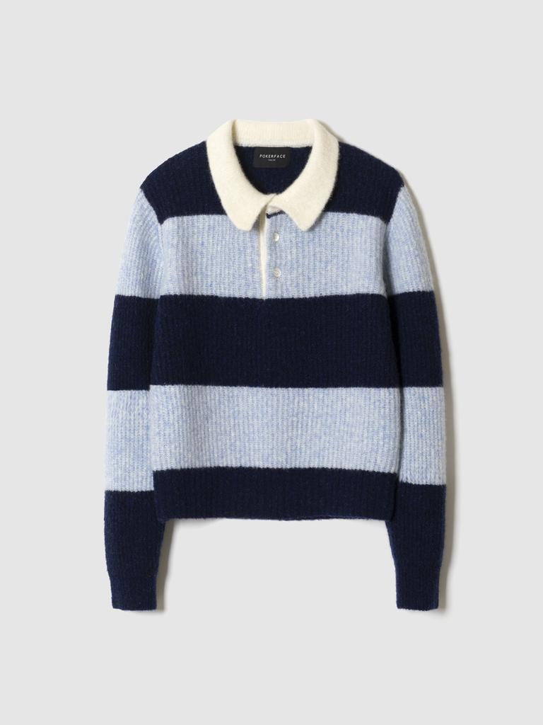 Pokeopeiseu (W)Rugby Sweater Blue/Navy