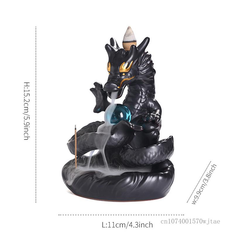 

Chinese Style Dragon Shaped Backflow Incense Burner, Creative Ceramic Meaning, Sandalwood, Tea Ceremony Decorations, 1Pc