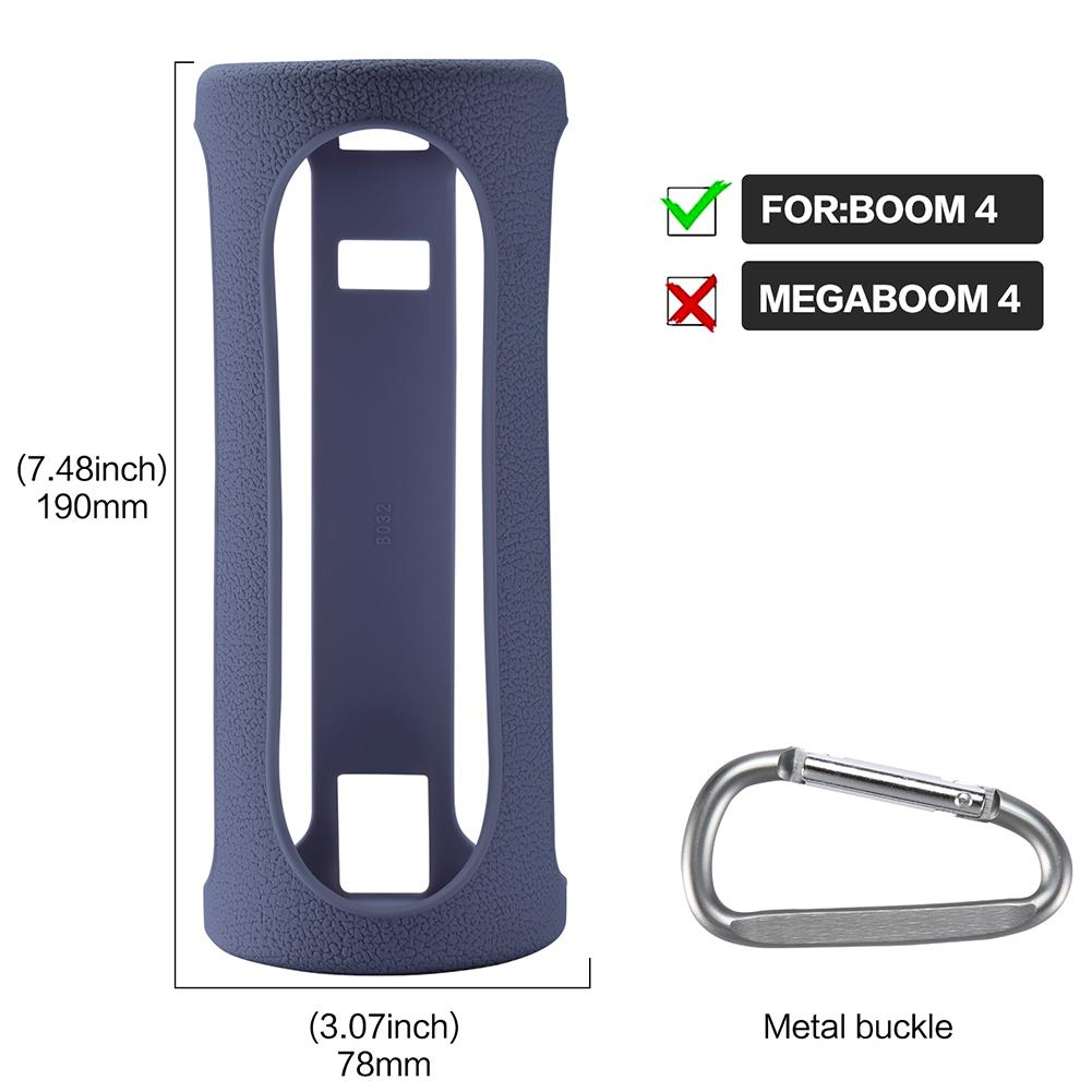 Silikon Hülle Schutzhülle mit Karabiner Tragbare Lautsprecher Hülle Transporttasche für Ears BOOM 4 Kabellosen BT Lautsprecher