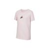 Camiseta Gola Redonda Letra Confortável Respirável Manga Curta Tops Infantis Rosa Espuma HF9788663