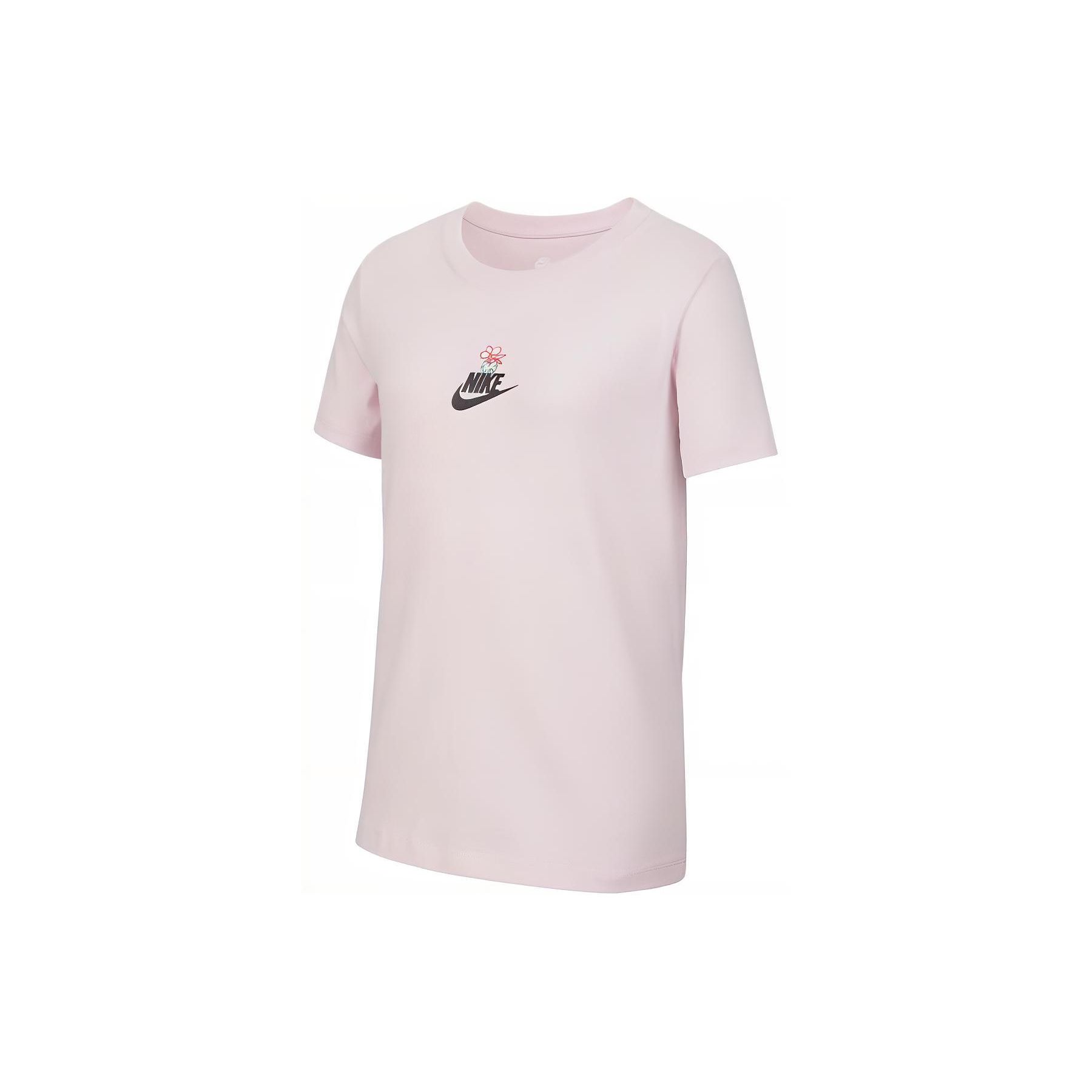 Nike T-Shirt Round Neck Letter Comfortable Breathable Short Sleeve Kids Tops Foam-Pink HF9788663 XL