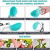 2 in 1 Portable Dog Water Bottle Leak Proof Travel Pet Feeding Bottle with Foldable Silicone Bowl Lanyard for Walking Hiking