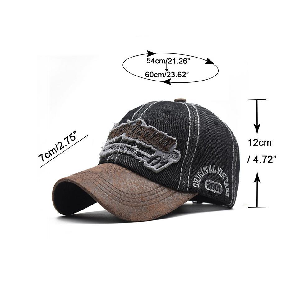 Men Embroidered Letter Cotton Denim Baseball Cap Snapback Men Outdoor Hip Hop Adjustable Hat