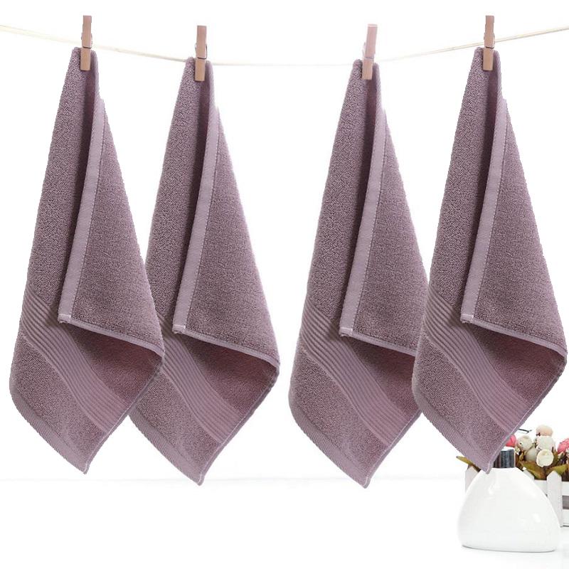 

4pcs Thickened Plain Cotton Square Towels Washcloths Solid Color Hand Wipe Towels Bathroom Accessory 13.39 x 13.39inch