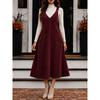 TIFICY Women's Fashion Spring Autumn Solid Color Print Long Sleeve High Neck Loose Waistline Casual Dresses