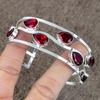Mozambique Garnet Gemstone 925 Sterling Silver Cuff Bangle Adjustable KKG-199