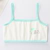 Girls' Cotton Breathable Training Bra - Wire-Free, Cartoon Design, Ages 8-12.