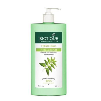 Biotique Fresh Neem Anti Dandruff Shampoo and Conditioner | Controls Dandruff |us |Suitable for All Skin Types | 650ml