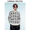 UR Men's Color-block Letter Jacquard Round Neck Knit Sweater