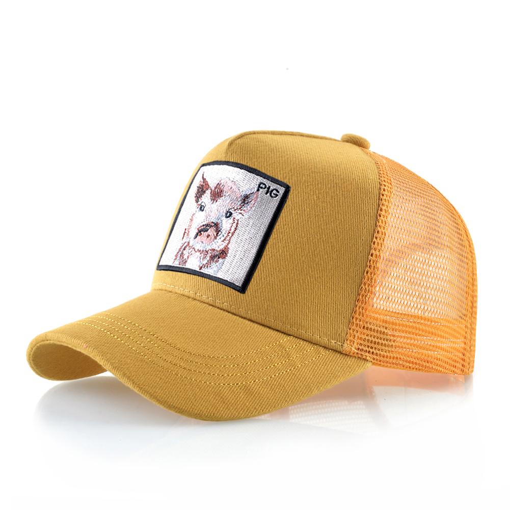 

Бейсбольная кепка Snapback для мужчин и женщин, уличная сетчатая кепка с козырьком, унисекс, хип-хоп, дальнобойщик, костяная кепка с нашивкой для вышивки свиньи 56-59cm