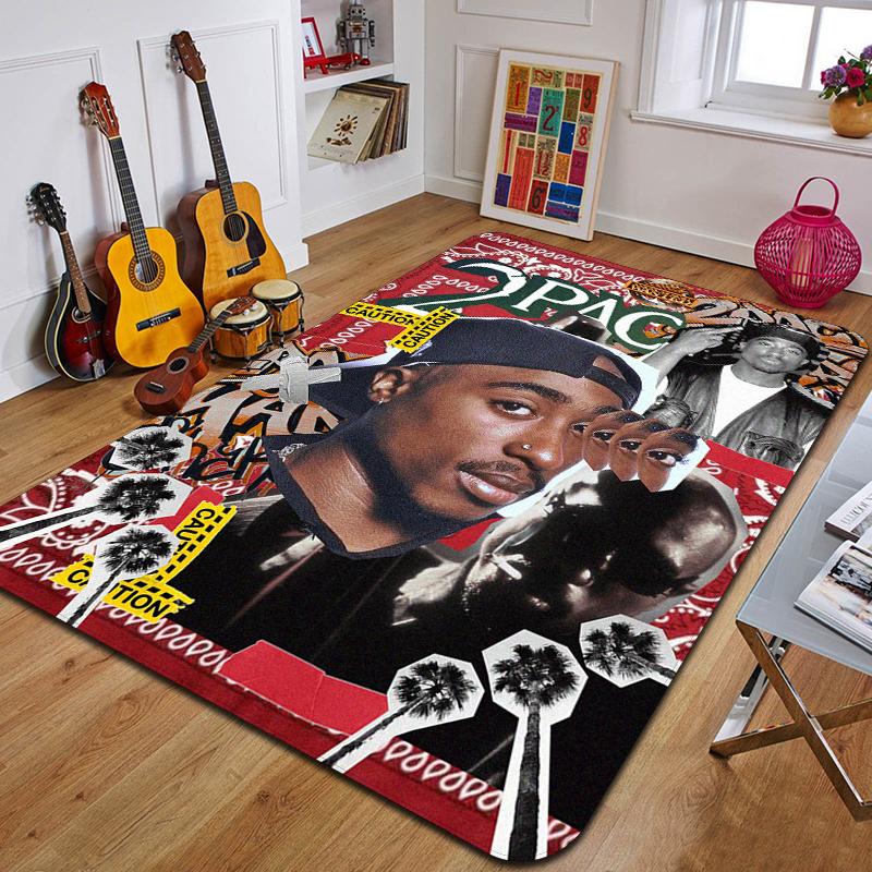 Kober s potiskem T-Tupac módní podložka na jógu dekorativní koberec do ložnice dekorativní podlahová rohožka do obývacího pokoje koupelny narozeninový dárek