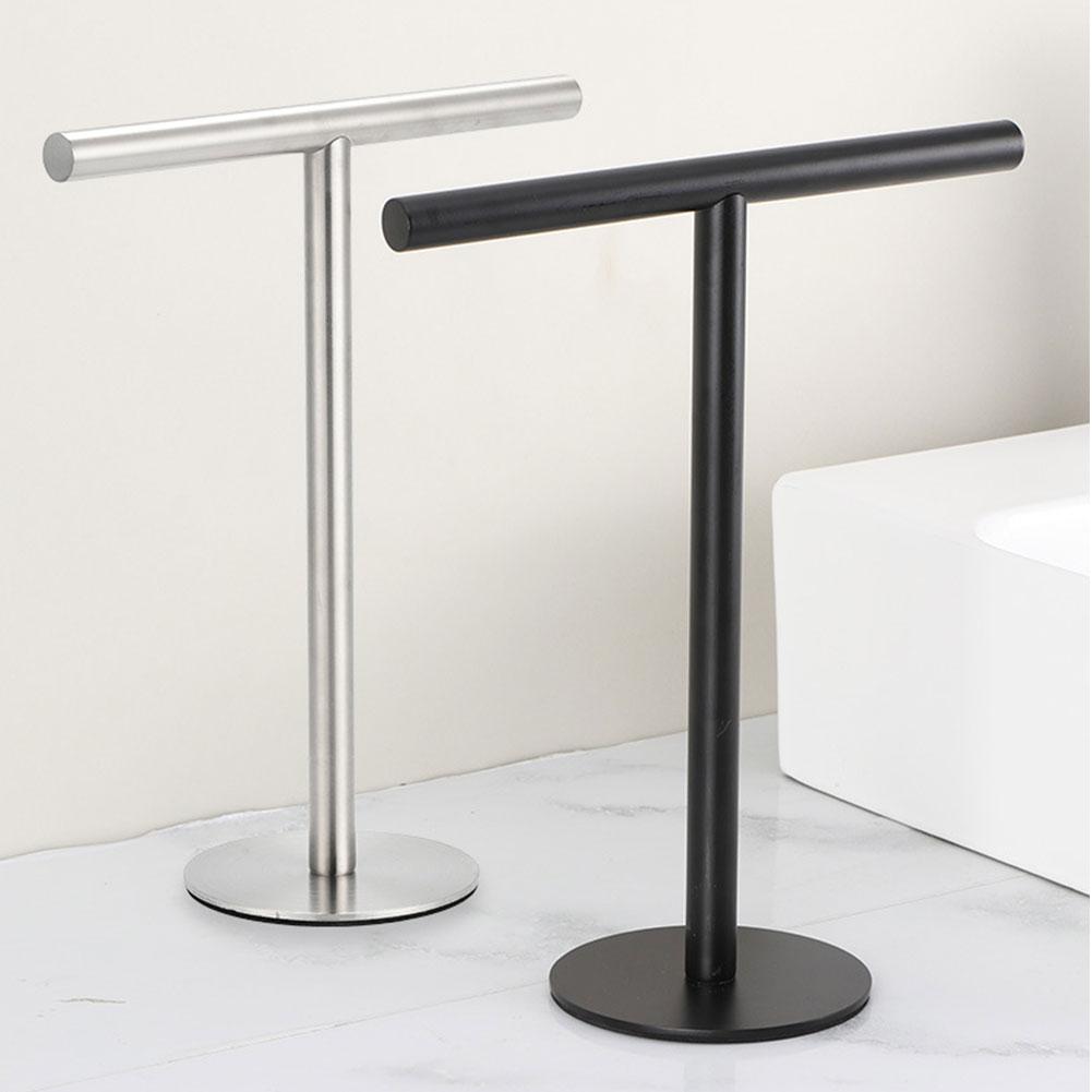 Stainless Steel Towel Rack Free Standing T-Shape Towel Bar Rack Bath Towel Bar Stand for Bathroom Kitchen Vanity Countertop