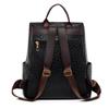 Contrast Backpack Women's Soft Leather Outdoor Travel Backpack