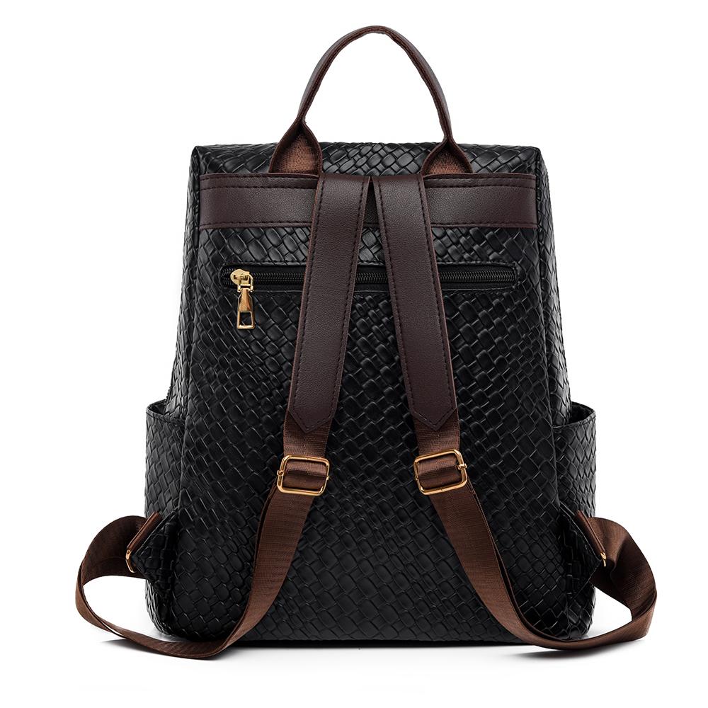 Contrast Backpack Women's Soft Leather Outdoor Travel Backpack