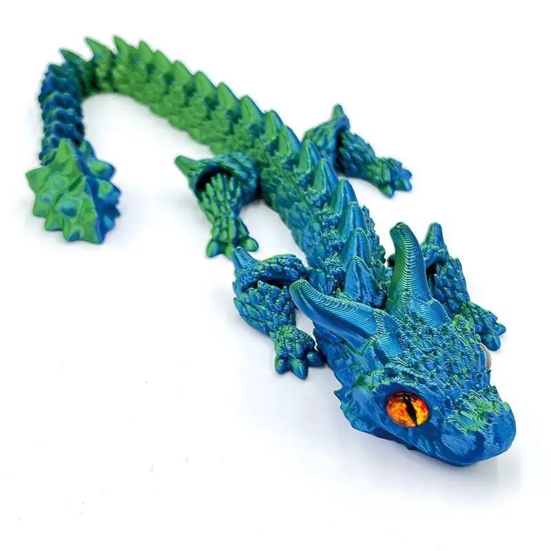 3D Dragon Rotatable Articulated Dragon Kid Gifts Realistic Dragon Statue For Landscaping Decoration Printed Figures Animals