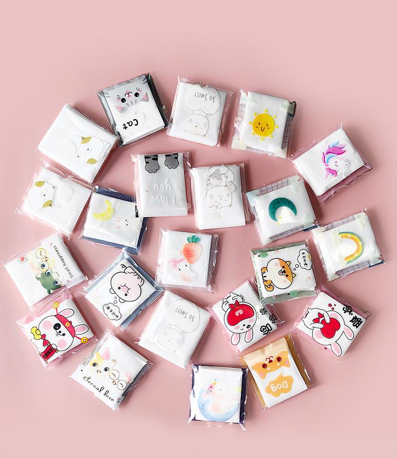 

25 шт. косметических ватных дисков с милым мультяшным рисунком: Маленькая упаковка для снятия макияжа и спа-ухода 5x6cm; 25pcs/pack