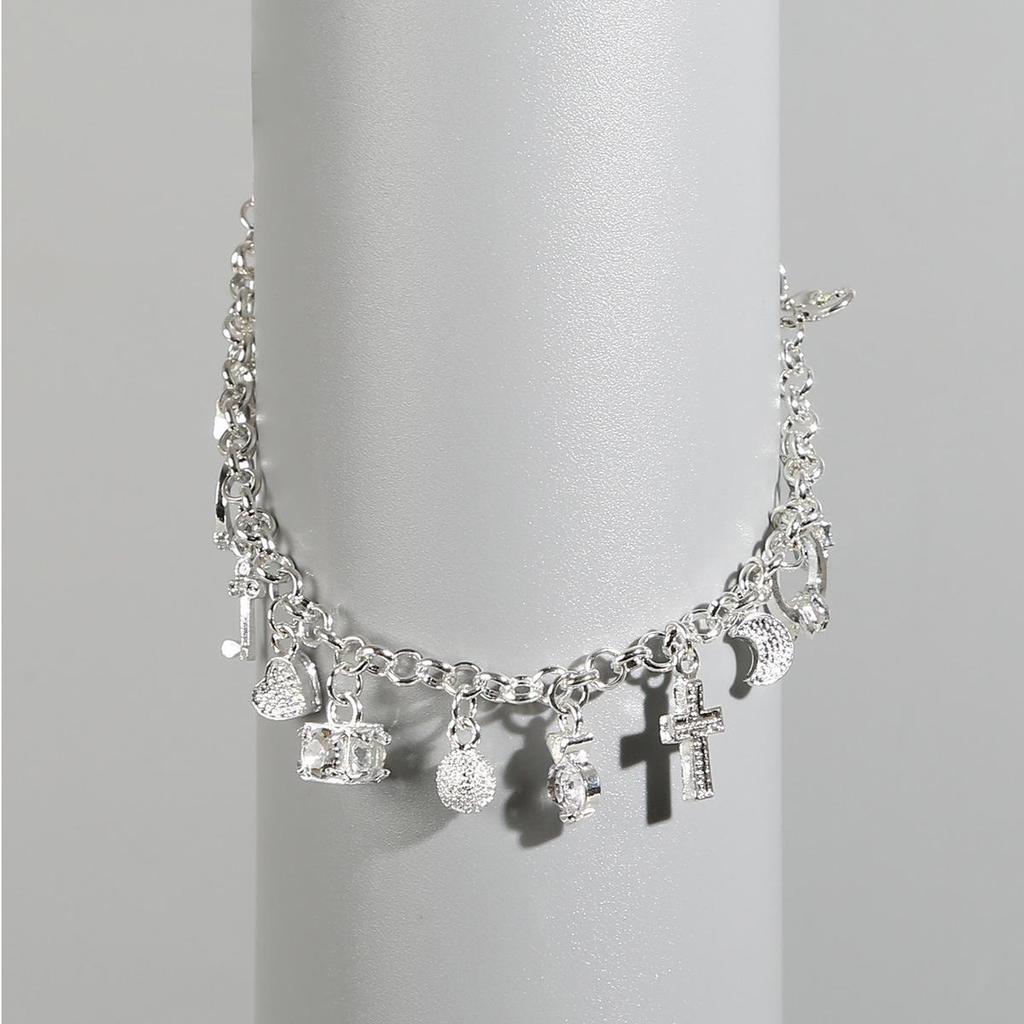 Chic European & American Bracelet: Stylish Thirteen-Pendant Design for Women