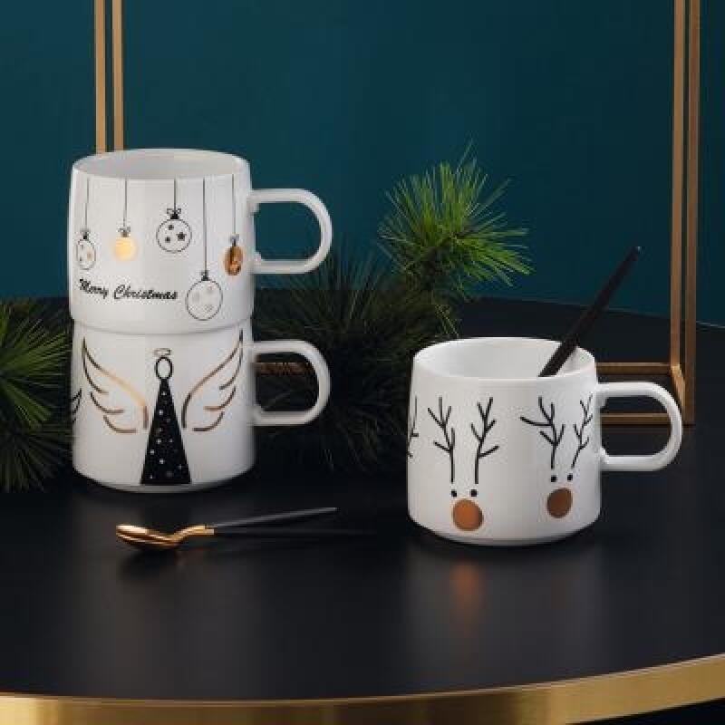 Muga Christmas Gift Mug 350ml (Choose 1 of 1 from Snow, Reindeer, Rudolph, Ball, Angel, and Tree)