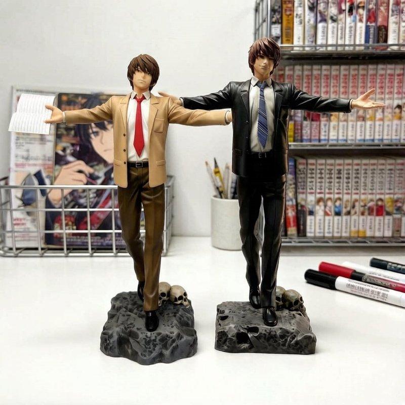 Death Note Anime Figure Yagami Light L Suit Version PVC Model Cartoon Character Collectible Statue Anime Fans Otaku Toys Gift