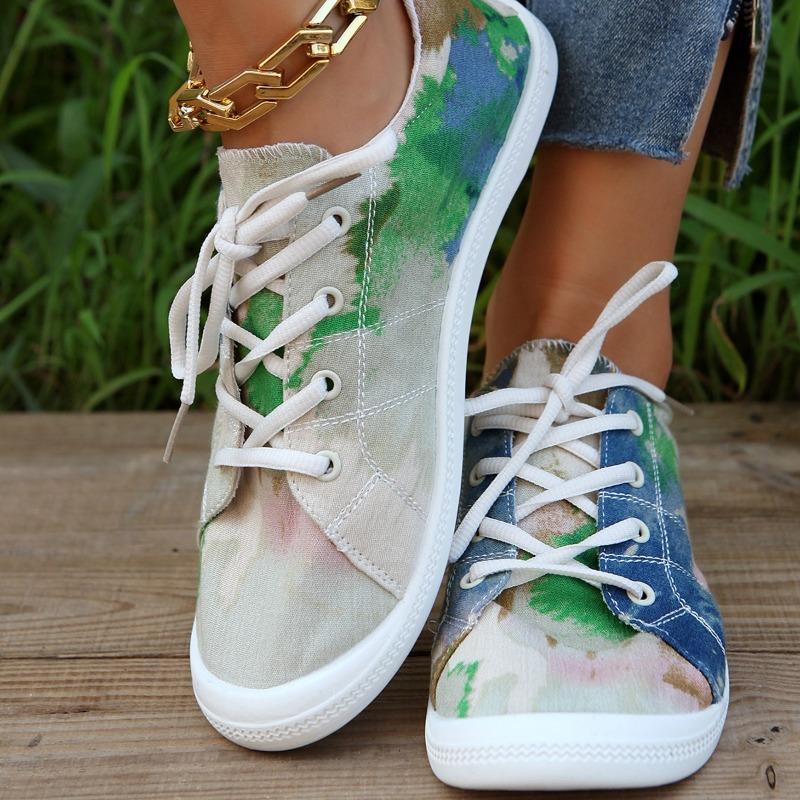 New women's fashion canvas shoes lace-up flat casual shoes