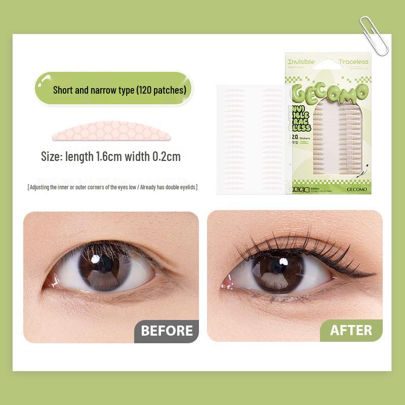 GECOMO Невидимая бесшовная лента для век - Натуральная тонкая инструмент для макияжа для красоты больших глаз для двойных и нависших век.