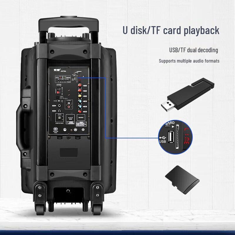 SOAIY 15-inch Portable Outdoor Karaoke Speaker with Dual Mics