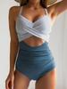 Women's Sexy Hollow Out One-Piece Swimsuit - Backless, Lace-Up Bodycon Bikini
