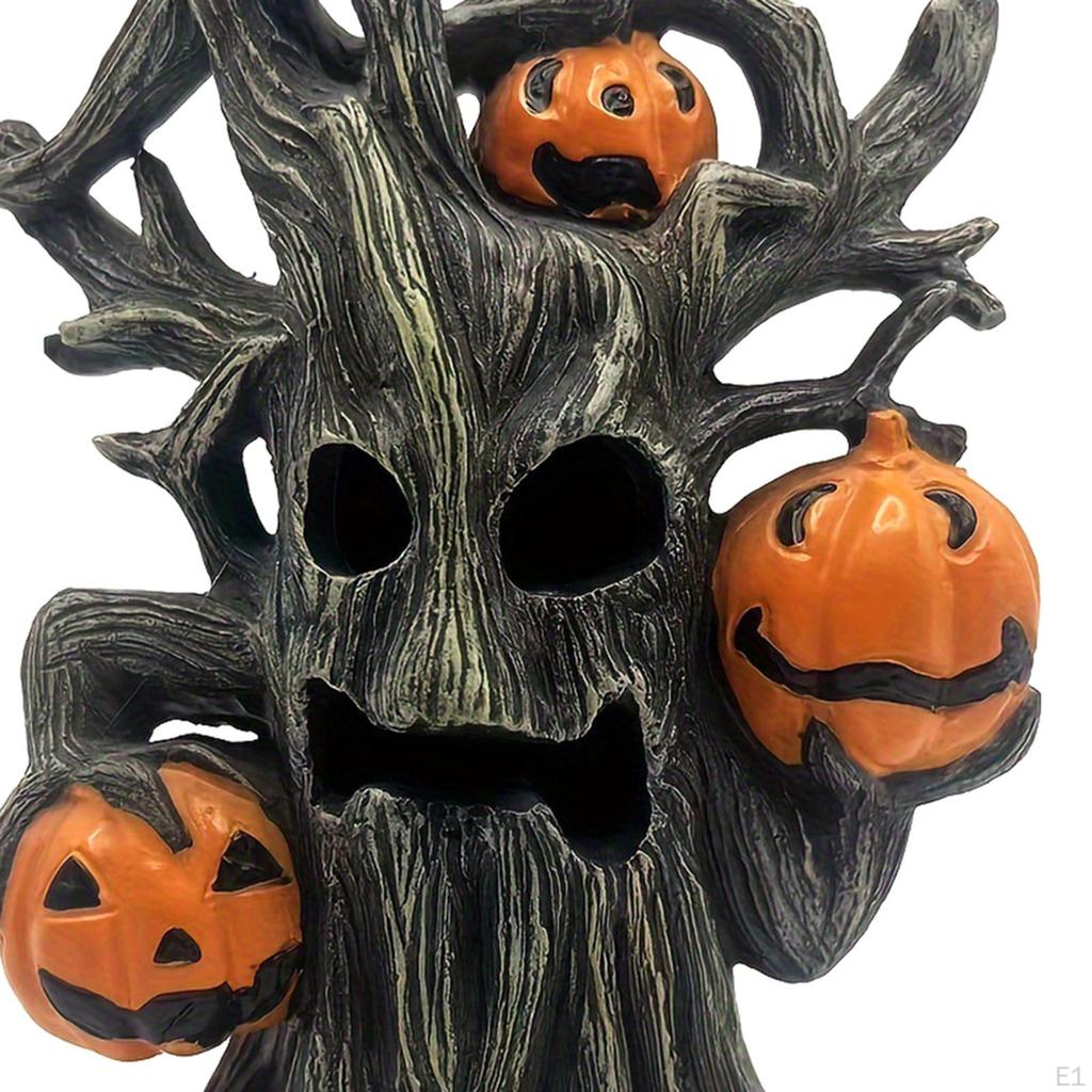 Spooky Tree Figurine Small Sculpture, Halloween Decoration, Desktop Ornament Decorative Statue for