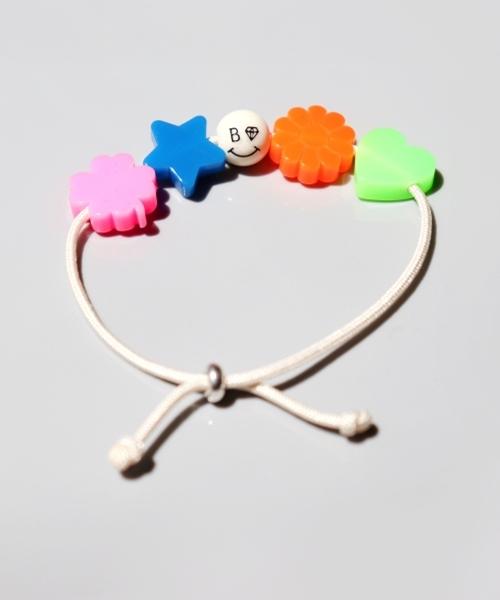 Bonbeau Color Acrylic Motif Smileball Knot Bracelet